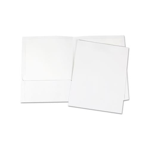 Laminated Two-pocket Portfolios, Cardboard Paper, White, 11 X 8 1-2, 25-pack