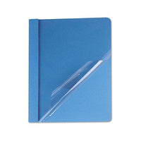 Clear Front Report Cover, Tang Fasteners, Letter Size, Light Blue, 25-box