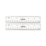 Clear Plastic Ruler, Standard-metric, 6", 2-pack