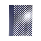 Casebound Hardcover Notebook, Wide-legal Rule, Blue-hex Pattern, 10.25 X 7.68, 150 Sheets