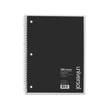 Wirebound Notebook, 4 Subjects, Medium-college Rule, Black Cover, 11 X 8.5, 200 Sheets