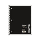 Wirebound Notebook, 1 Subject, Medium-college Rule, Black Cover, 11 X 8.5, 100 Sheets