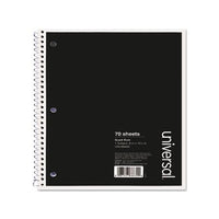 Wirebound Notebook, 4 Sq-in Quadrille Rule, 10.5 X 8, White, 70 Sheets