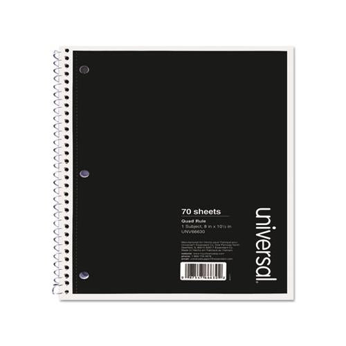 Wirebound Notebook, 4 Sq-in Quadrille Rule, 10.5 X 8, White, 70 Sheets