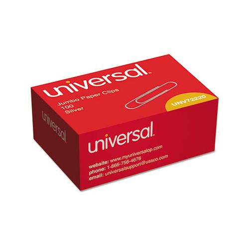 Paper Clips, Jumbo, Silver, 100 Clips-box, 10 Boxes-pack