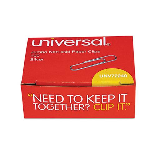 Paper Clips, Jumbo, Silver, 100 Clips-box, 10 Boxes-pack