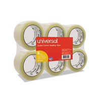 Quiet Tape Box Sealing Tape, 3" Core, 1.88" X 110 Yds, Clear, 6-pack