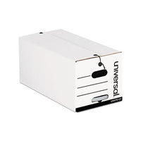 Deluxe Quick Set-up String-and-button Boxes, Legal Files, White, 12-carton