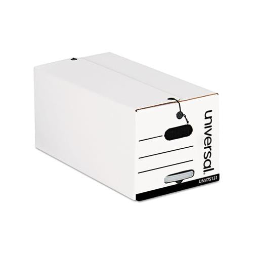 Deluxe Quick Set-up String-and-button Boxes, Legal Files, White, 12-carton