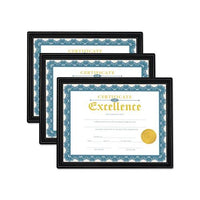 All Purpose Document Frame, 8 1-2 X 11 Insert, Black, 3-pack