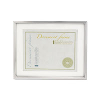 Plastic Document Frame W-mat, 11 X 14 & 8 1-2 X 11 Inserts, Metallic Silver