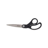 Stainless Steel Office Scissors, 8.5" Long, 3.75" Cut Length, Black Offset Handle