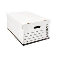 Medium-duty Easy Assembly Storage Box, Legal Files, White, 12-carton