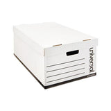 Medium-duty Easy Assembly Storage Box, Legal Files, White, 12-carton