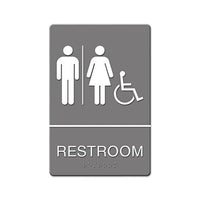 Ada Sign, Restroom-wheelchair Accessible Tactile Symbol, Molded Plastic, 6 X 9