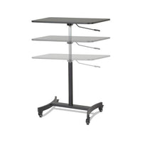 High Rise Mobile Adjustable Sit-stand Workstation, 30.75w X 22d X 44h, Black