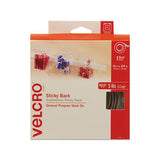 Sticky-back Fasteners With Dispenser, Removable Adhesive, 0.75" X 15 Ft, White