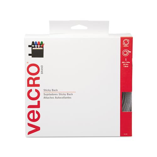 Sticky-back Fasteners, Removable Adhesive, 0.75" X 30 Ft, White