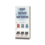 Coin-operated Soap Vender, 3-column, 16.25" X 37.75" X 9.5", White-blue