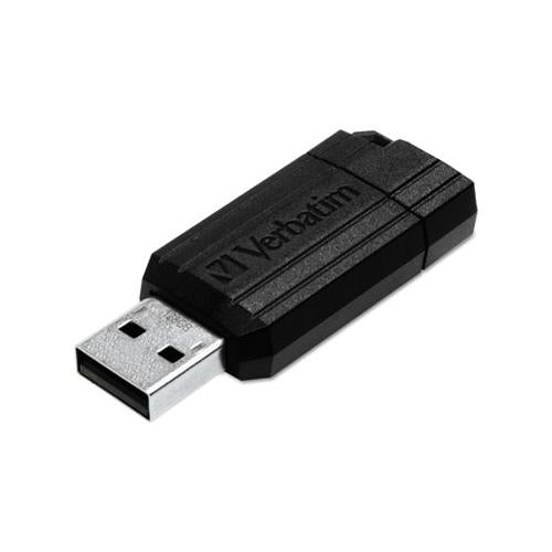 Pinstripe Usb Flash Drive, 16 Gb, Black
