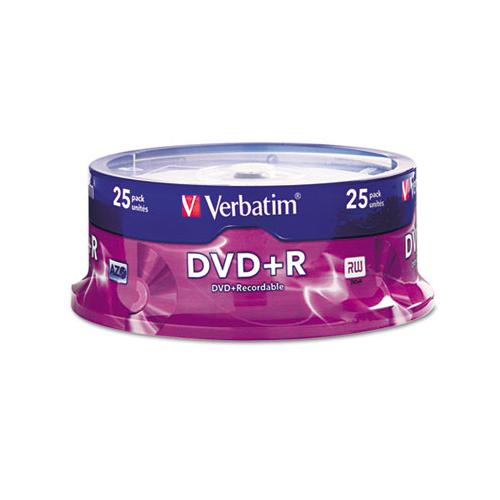 Dvd+r Discs, 4.7gb, 16x, Spindle, Silver, 25-pack