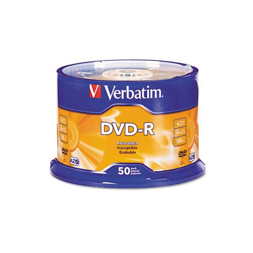 Dvd-r Discs, 4.7gb, 16x, Spindle, Silver, 50-pack