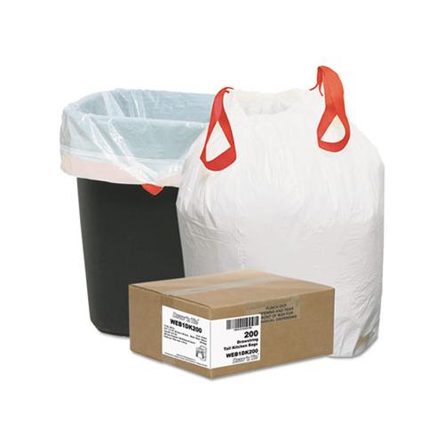 Heavy-duty Trash Bags, 13 Gal, 0.9 Mil, 24.5" X 27.38", White, 200-box