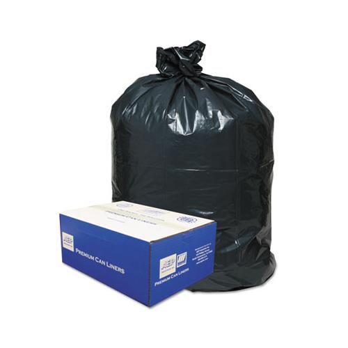 Linear Low-density Can Liners, 56 Gal, 0.9 Mil, 43" X 47", Black, 100-carton