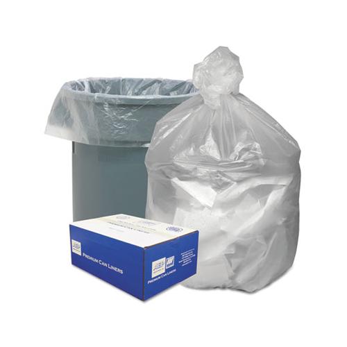 Waste Can Liners, 45 Gal, 10 Microns, 40" X 46", Natural, 250-carton