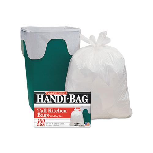 Drawstring Kitchen Bags, 13 Gal, 0.6 Mil, 24" X 27.4", White, 50-box, 6 Boxes-carton