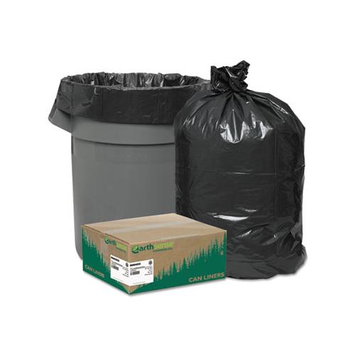 Linear Low Density Recycled Can Liners, 45 Gal, 1.25 Mil, 40" X 46", Black, 100-carton