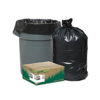Linear Low Density Recycled Can Liners, 60 Gal, 1.65 Mil, 38" X 58", Black, 100-carton