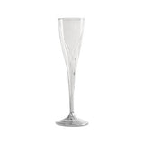 Classicware One-piece Champagne Flutes, 5 Oz., Clear, Plastic, 10-pack