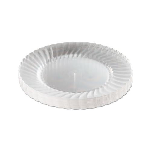 Classicware Plastic Plates, 9" Dia., Clear, 12 Plates-pack, 15 Packs-carton