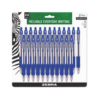 Z-grip Retractable Ballpoint Pen, Medium 1 Mm, Blue Ink, Clear Barrel, 24-pack