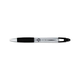 Z-grip Max Retractable Ballpoint Pen, 1mm, Black Ink, Silver Barrel, Dozen