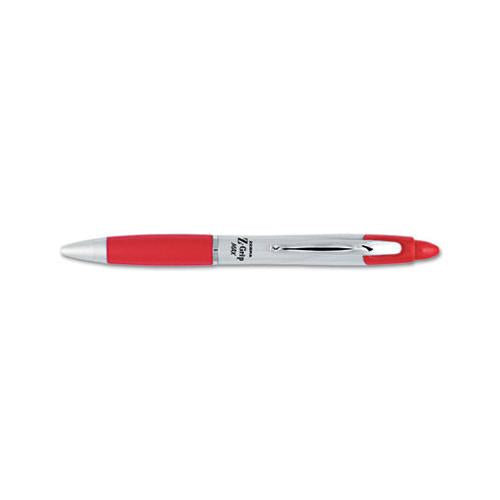 Z-grip Max Retractable Ballpoint Pen, Medium 1mm, Red Ink, Silver Barrel, Dozen