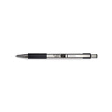 F-301 Retractable Ballpoint Pen, 1.6 Mm, Black Ink, Stainless Steel-black Barrel, Dozen
