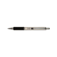 F-402 Retractable Ballpoint Pen, 0.7mm, Black Ink, Stainless Steel-black Barrel