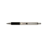 F-402 Retractable Ballpoint Pen, 0.7mm, Black Ink, Stainless Steel-black Barrel