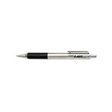 F-402 Retractable Ballpoint Pen, 0.7mm, Black Ink, Steel-black Barrel, 2-pack