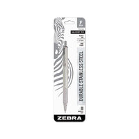 F-701 Retractable Ballpoint Pen, 0.7mm, Black Ink, Stainless Steel-black Barrel