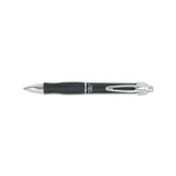 Gr8 Retractable Gel Pen, Medium 0.7mm, Black Ink, Black-silver Barrel, Dozen