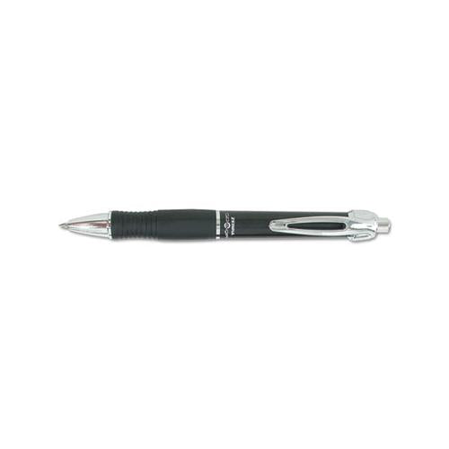 Gr8 Retractable Gel Pen, Medium 0.7mm, Black Ink, Black-silver Barrel, Dozen
