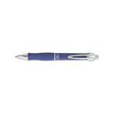 Gr8 Retractable Gel Pen, Medium 0.7mm, Blue Ink, Blue-silver Barrel, Dozen