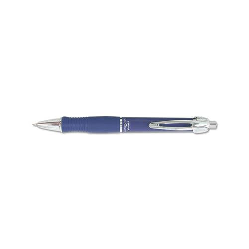 Gr8 Retractable Gel Pen, Medium 0.7mm, Blue Ink, Blue-silver Barrel, Dozen