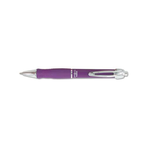 Gr8 Retractable Gel Pen, Medium 0.7mm, Violet Ink, Violet-silver Barrel, Dozen
