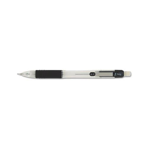 Z-grip Mechanical Pencil, 0.7 Mm, Hb (#2.5), Black Lead, Clear-black Grip Barrel, Dozen